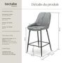 Voir la diapositive 6 : tectake Chaise de bar rembourrée avec une housse douce Tissu gris/noir Ensemble de 4 pièces