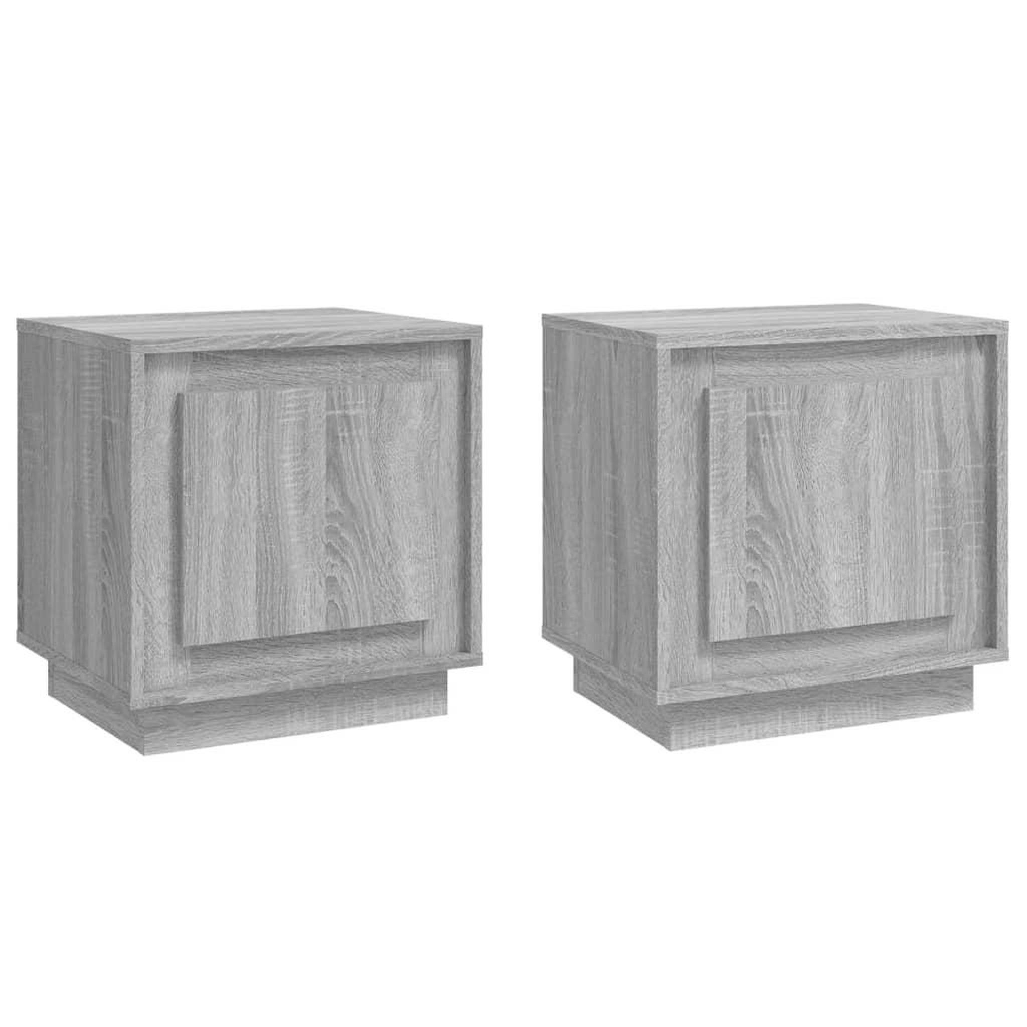 Voir la diapositive 2 : VIDAXL Tables de chevet 2 pcs sonoma gris 44x35x45cm bois d'ingenierie
