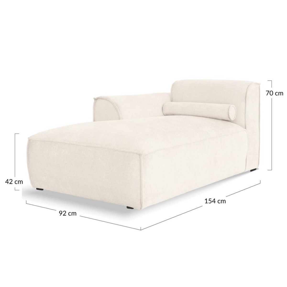 BEST MOBILIER Felix - module d'assise méridienne gauche en tissu texturé