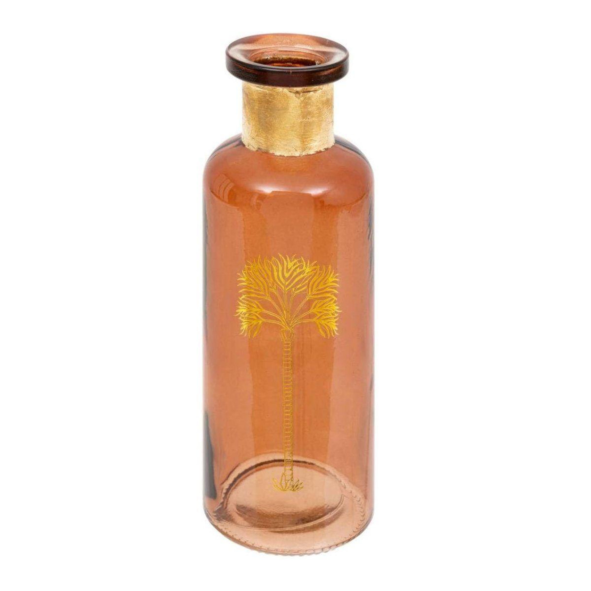ATMOSPHERA Vase bouteille déco  tropical boudoir  22cm ambre