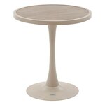 HESPERIDE Table de jardin bistro ronde en aluminium effet bois 2 places OVIALON - Lin et argile