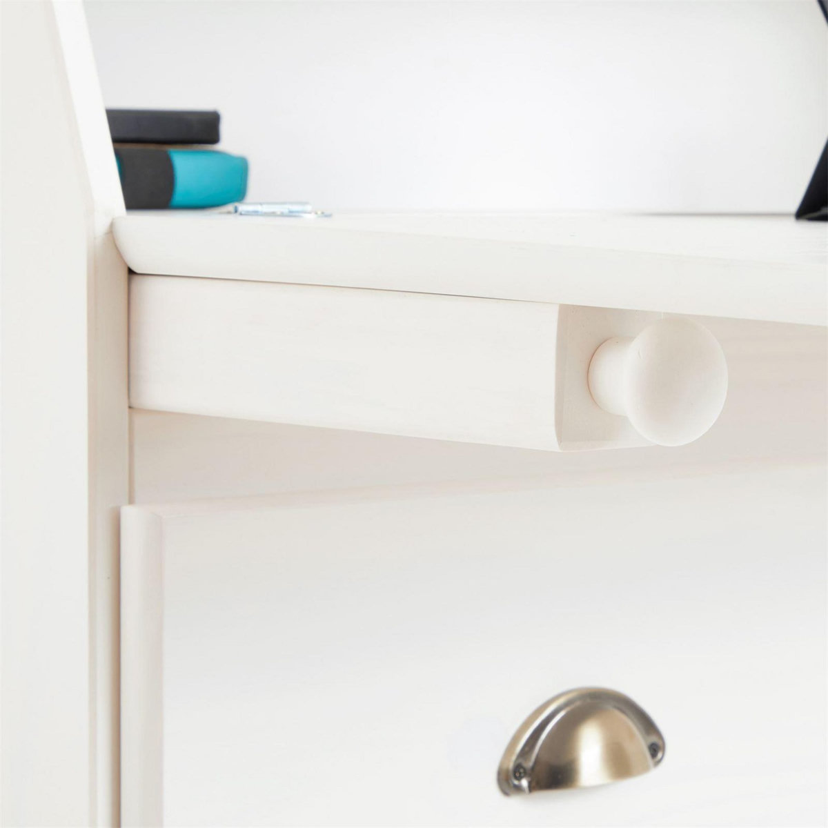 IDIMEX Bureau secrétaire GOMES avec 3 tiroirs en pin massif