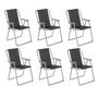 Voir la diapositive 1 : Cote detente Lot de 6 Chaises de Camping Pliantes  Grecia  74cm Noir