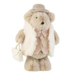 Paris Prix Statuette Déco Ours  Sac à Main  38cm Beige