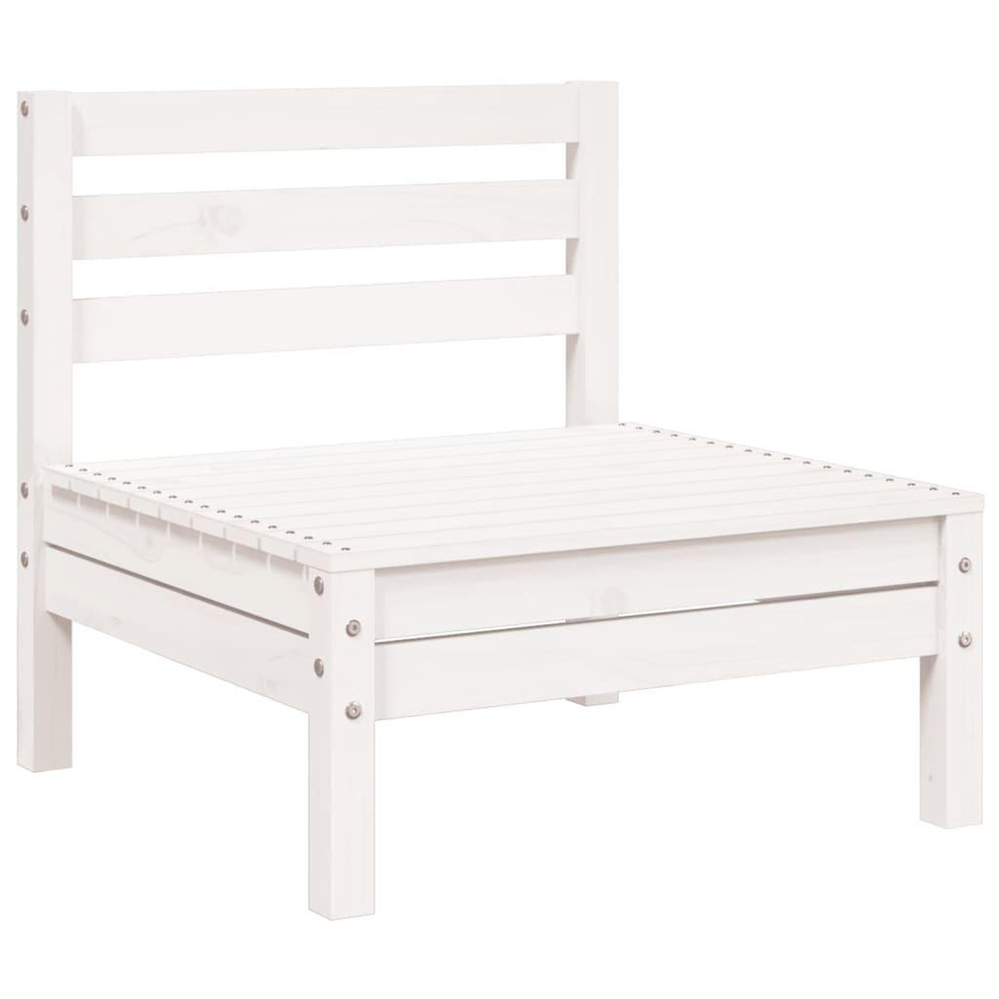 Voir la diapositive 5 : VIDAXL Canape de jardin 3 places blanc bois de pin massif