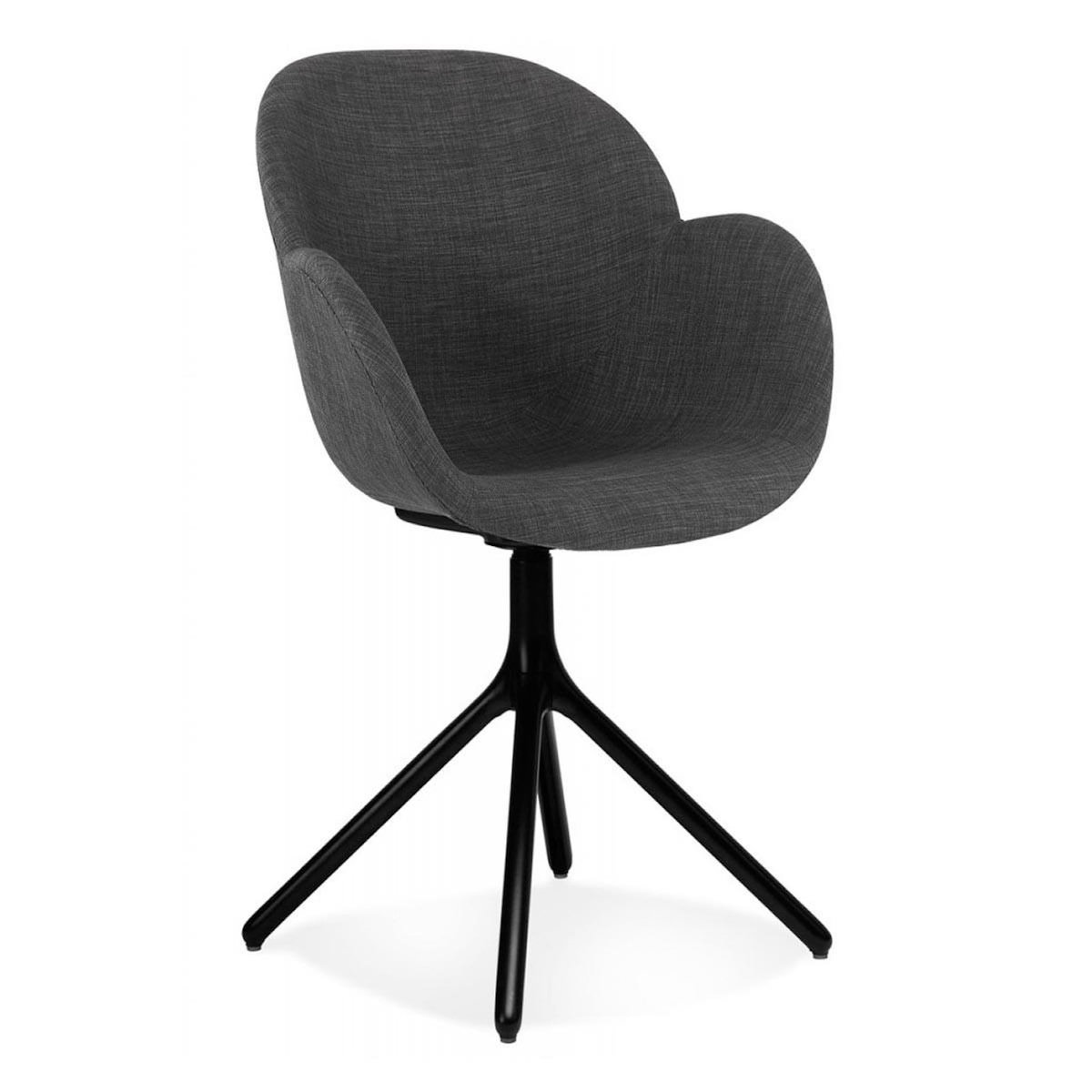 Paris Prix Chaise Design en Tissu  Maryellen  85cm Gris Foncé