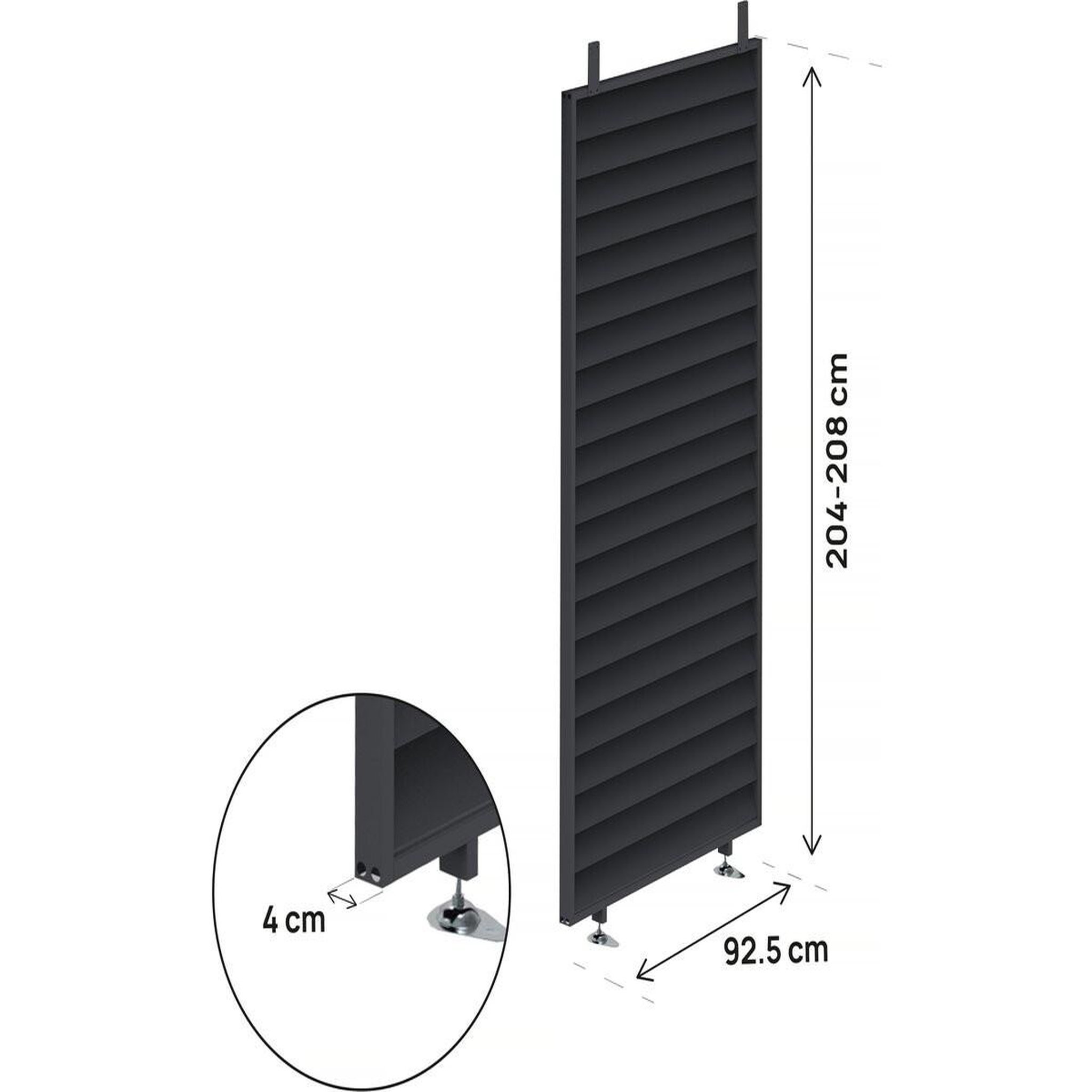 Voir la diapositive 3 : Habitat et Jardin Persienne pour pergola bioclimatique en acier galvanisé  clifford  - 92 x 4 x 208 cm - gris