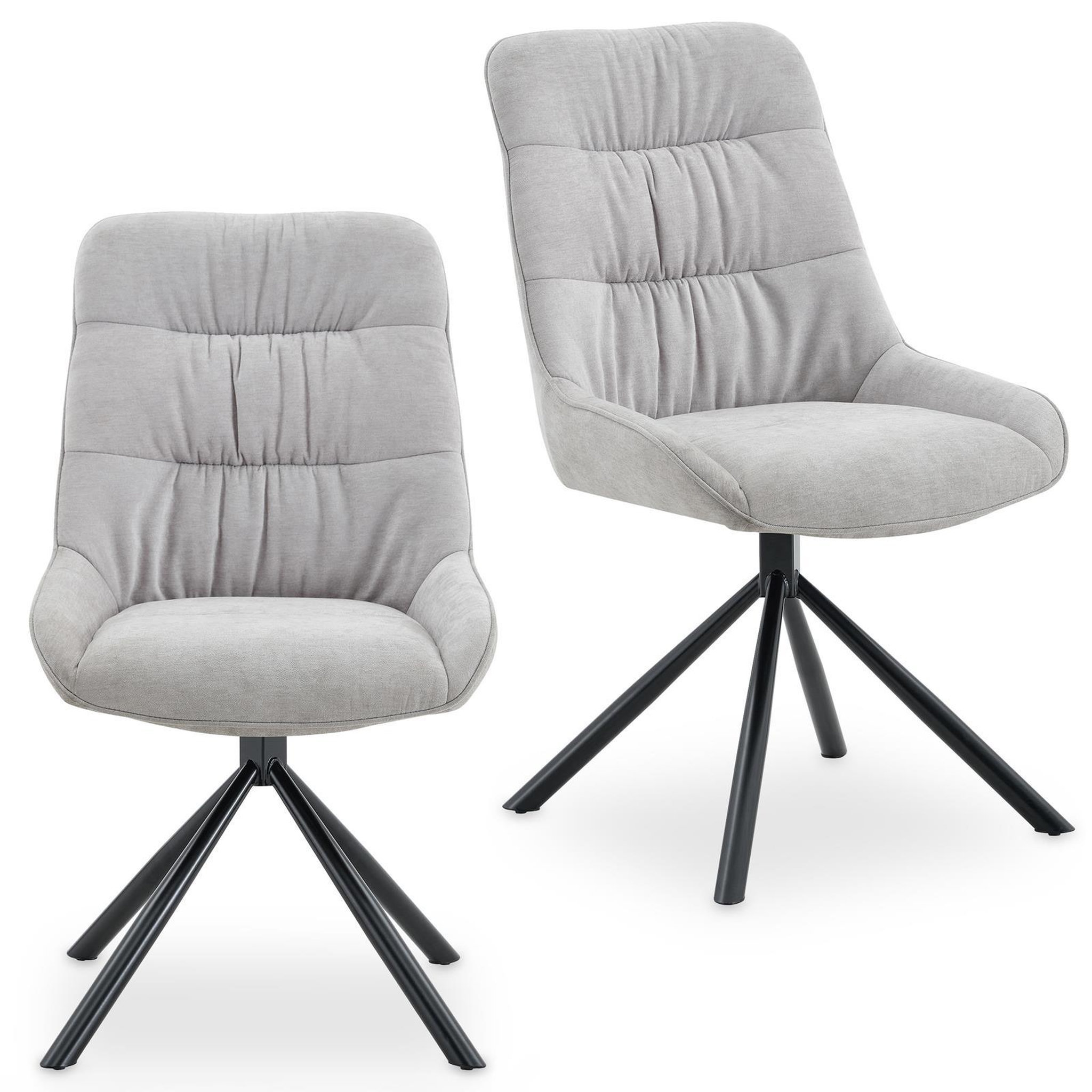 Voir la diapositive 1 : IDIMEX Lot de 2 chaises libra de salle à manger en tissu