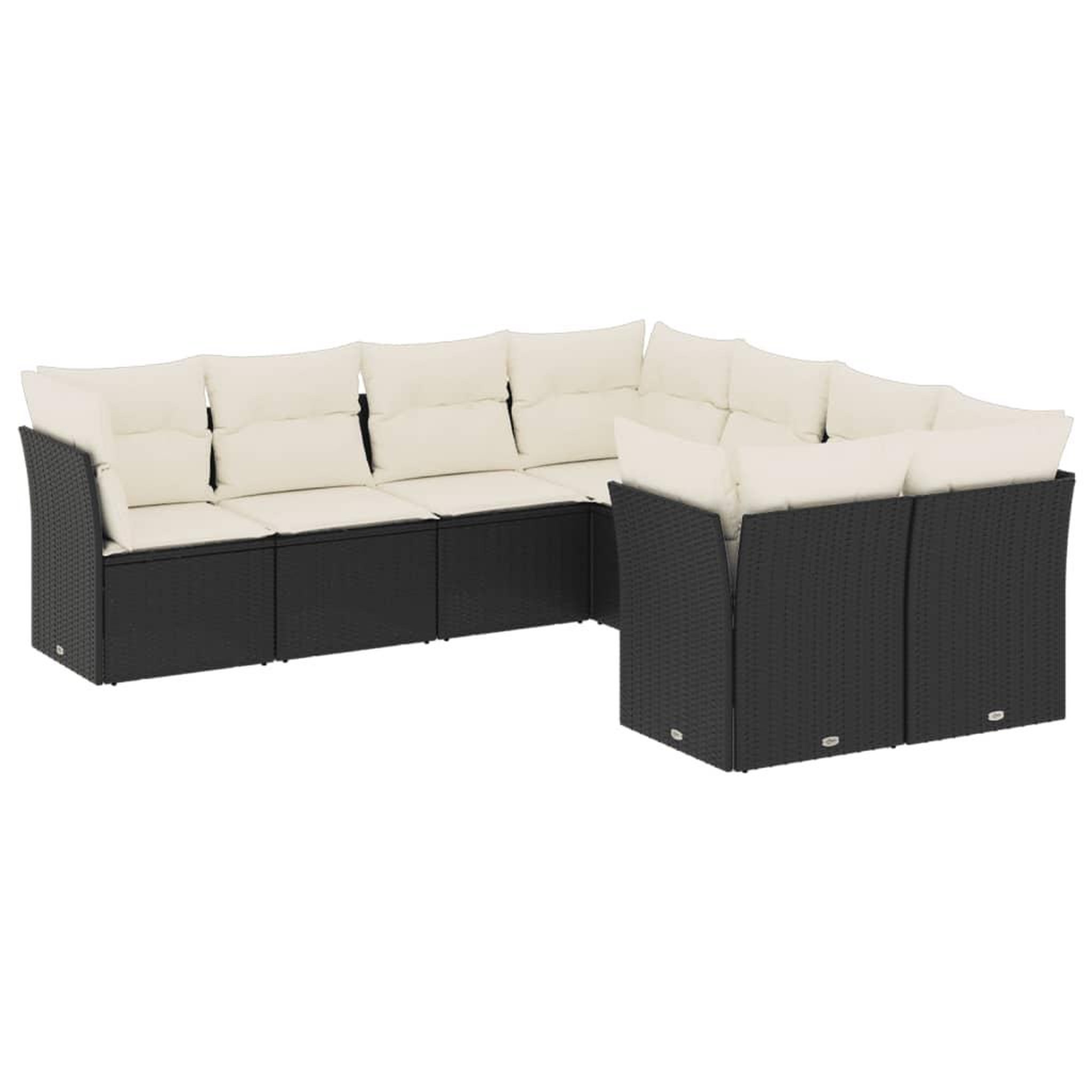 Voir la diapositive 2 : VIDAXL Salon de jardin 8 pcs avec coussins noir resine tressee