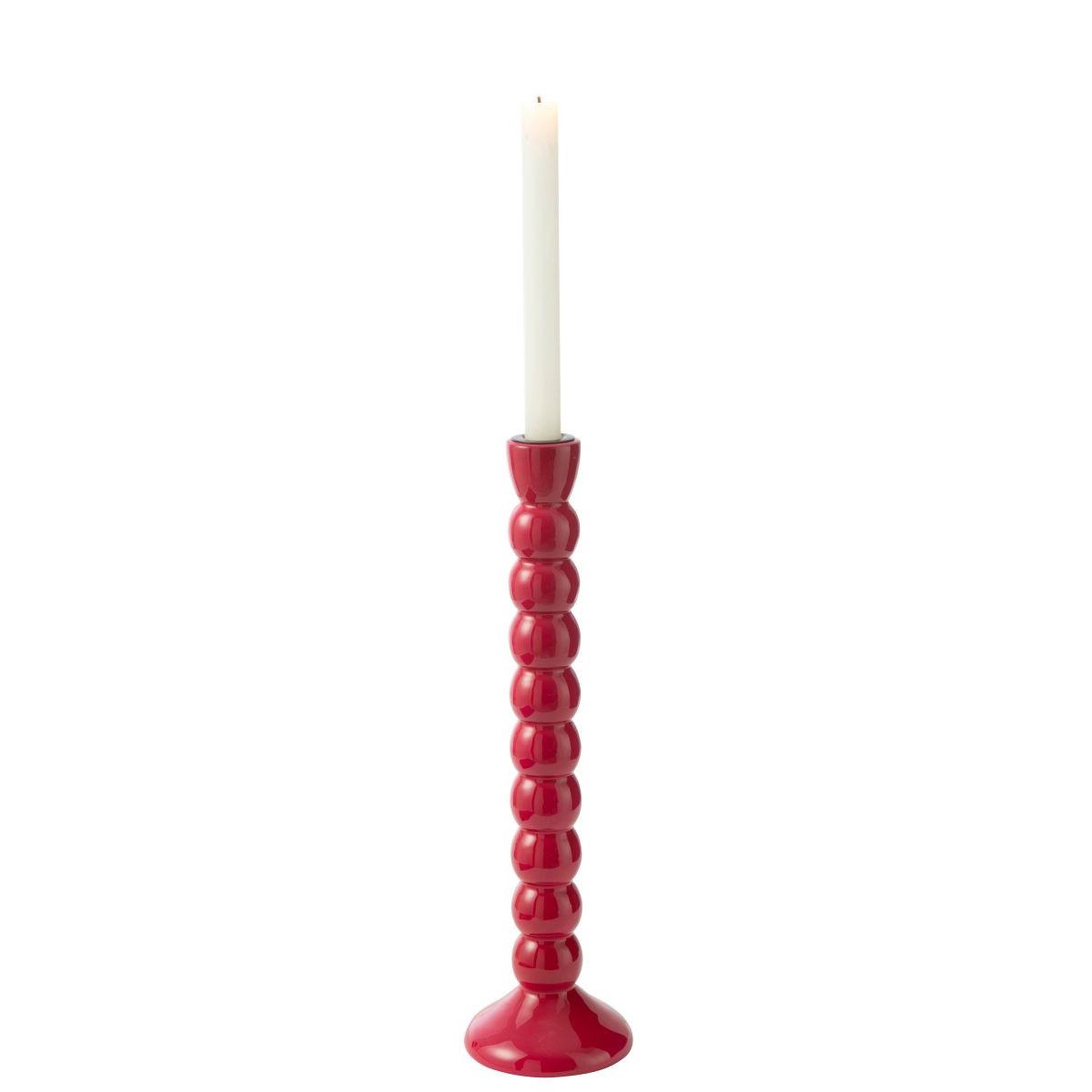 Voir la diapositive 2 : J-LINE Bougeoir design en bois  waldo  38cm fuchsia