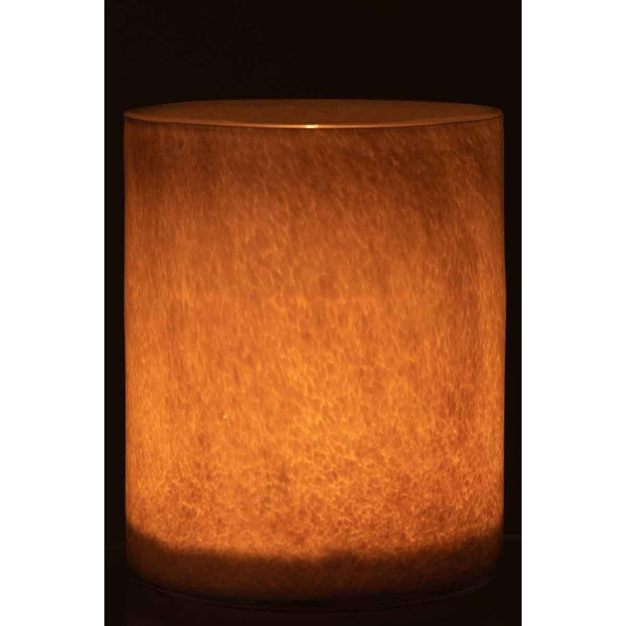 Voir la diapositive 3 : J-LINE Photophore design en verre  jade  18cm mauve