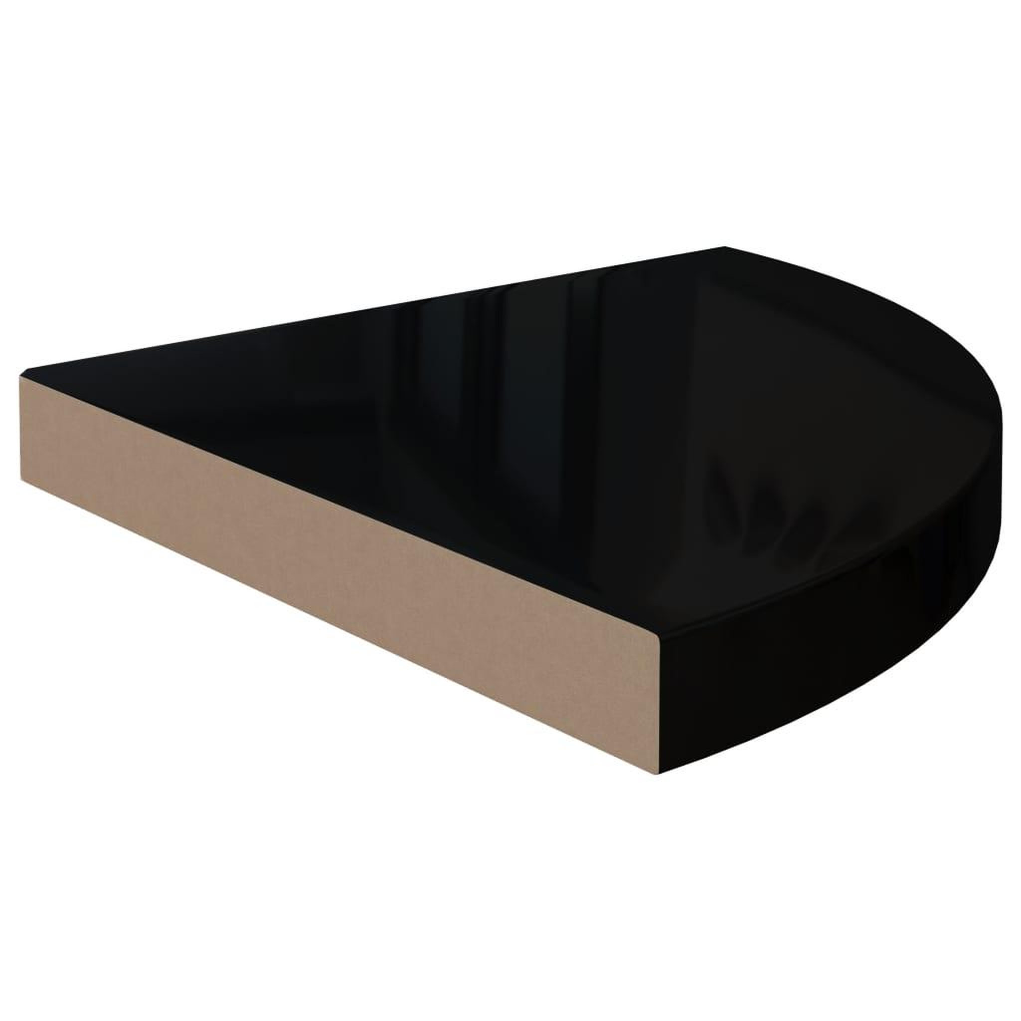 Voir la diapositive 4 : VIDAXL Etageres d'angle flottantes 2pcs noir brillant 35x35x3,8 cm MDF