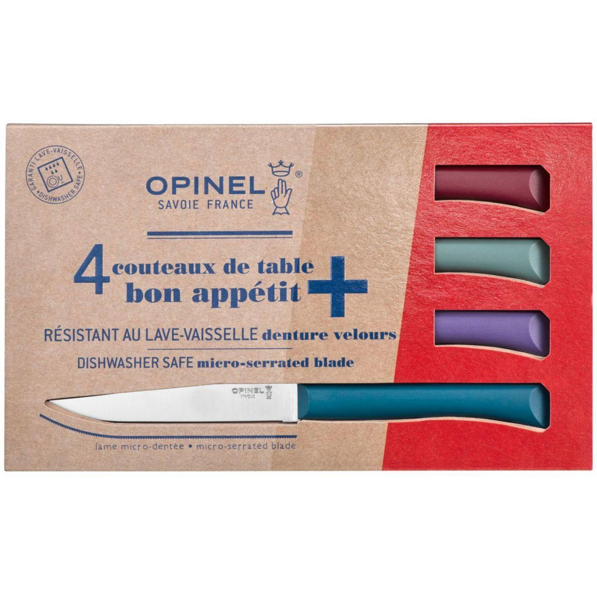 Opinel Couteau à steak Bon Appétit + Glam 4 couteaux de table