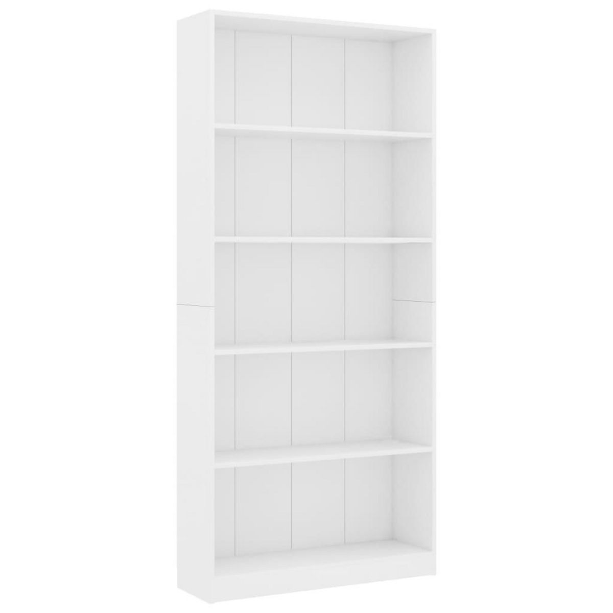 VIDAXL Bibliotheque a 5 niveaux Blanc 80x24x175 cm Bois d'ingenierie