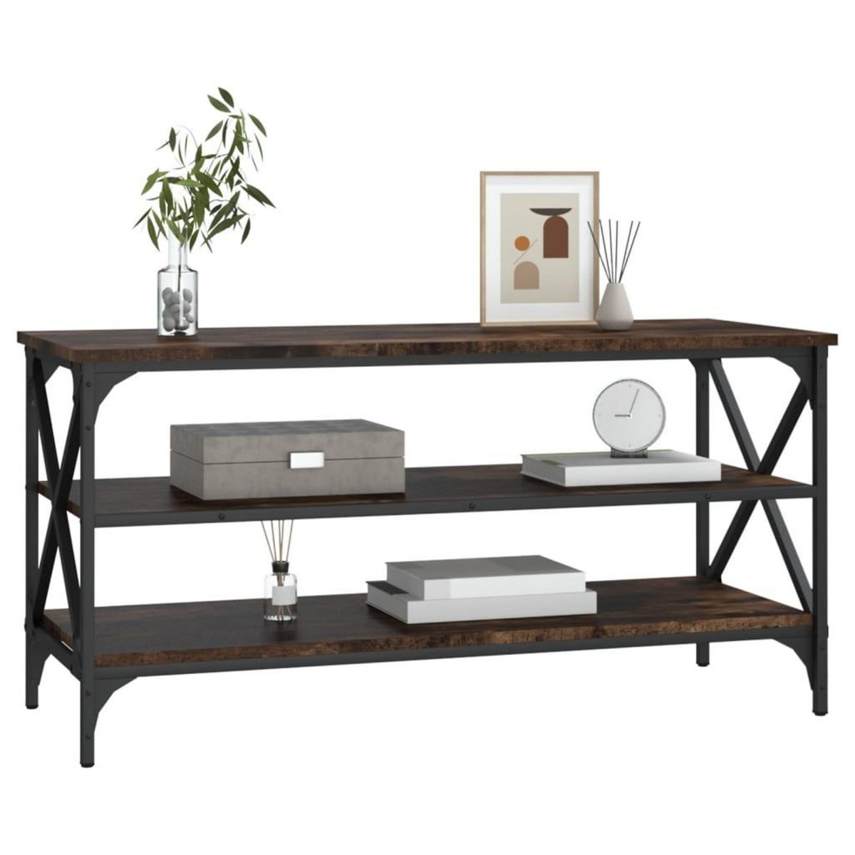 VIDAXL Meuble TV Chene fume 100x40x50 cm Bois d'ingenierie