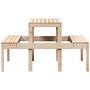 Voir la diapositive 5 : VIDAXL Table de pique-nique 110x134x75 cm bois massif de pin