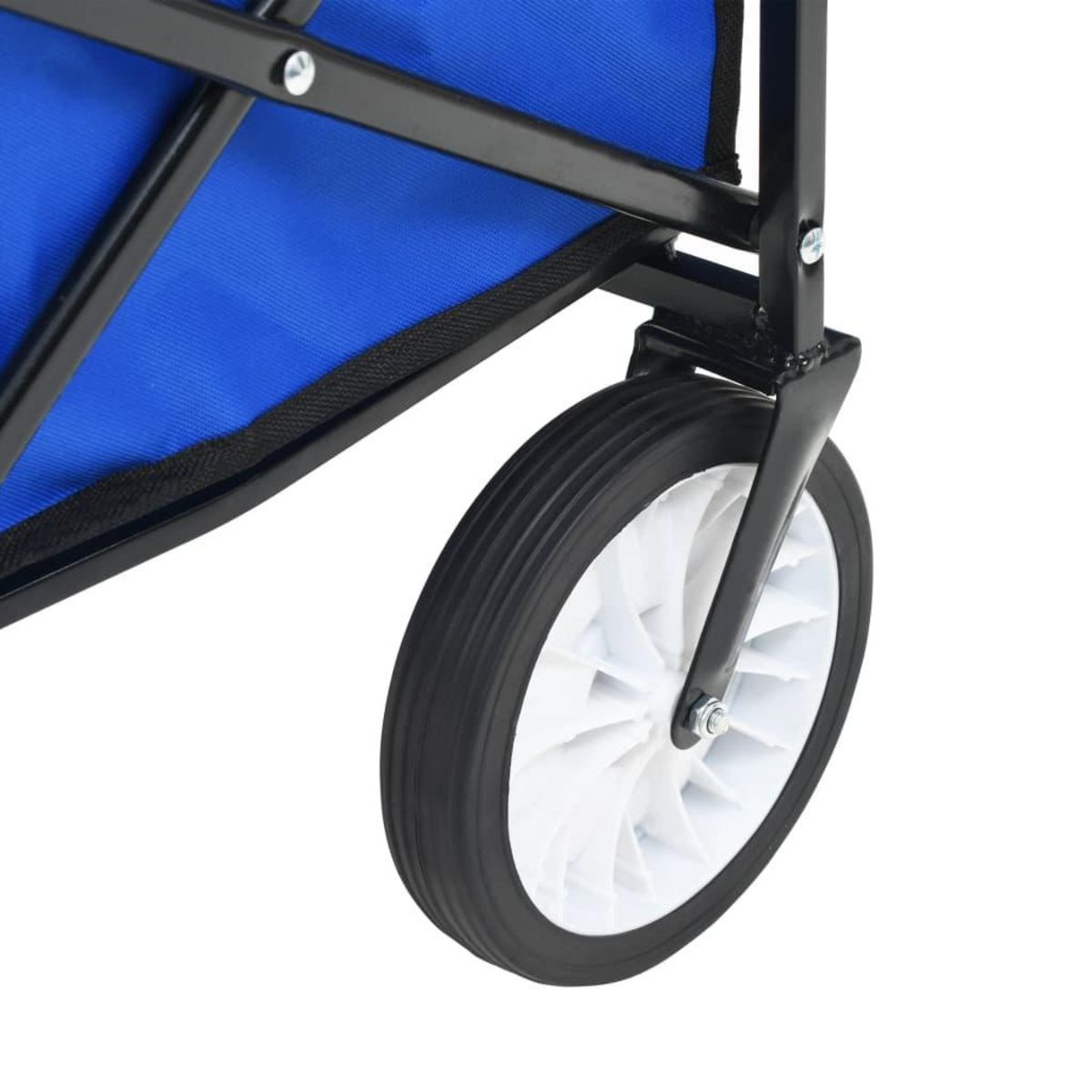 VIDAXL Chariot a main pliable avec toit Acier Bleu