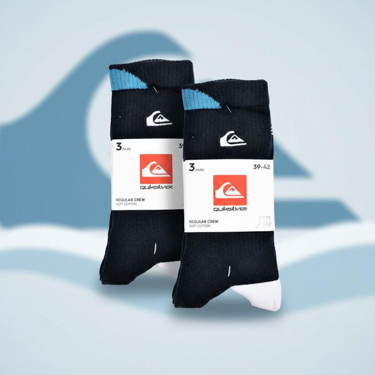 QUIKSILVER Quiksilver Pack de Chaussettes Homme Crew – Lot 6 Paires Regular Lifestyle