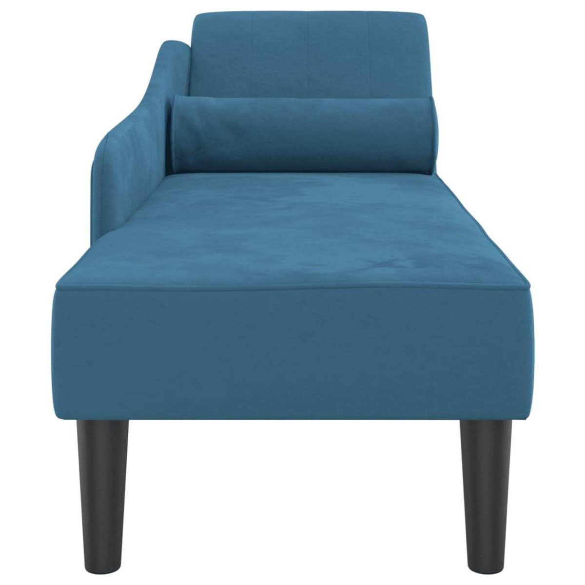 VIDAXL Chaise longue avec coussins bleu velours