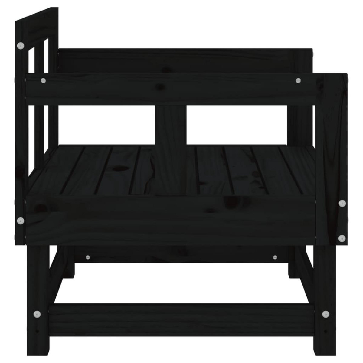 VIDAXL Chaises de jardin lot de 2 noir bois massif de pin