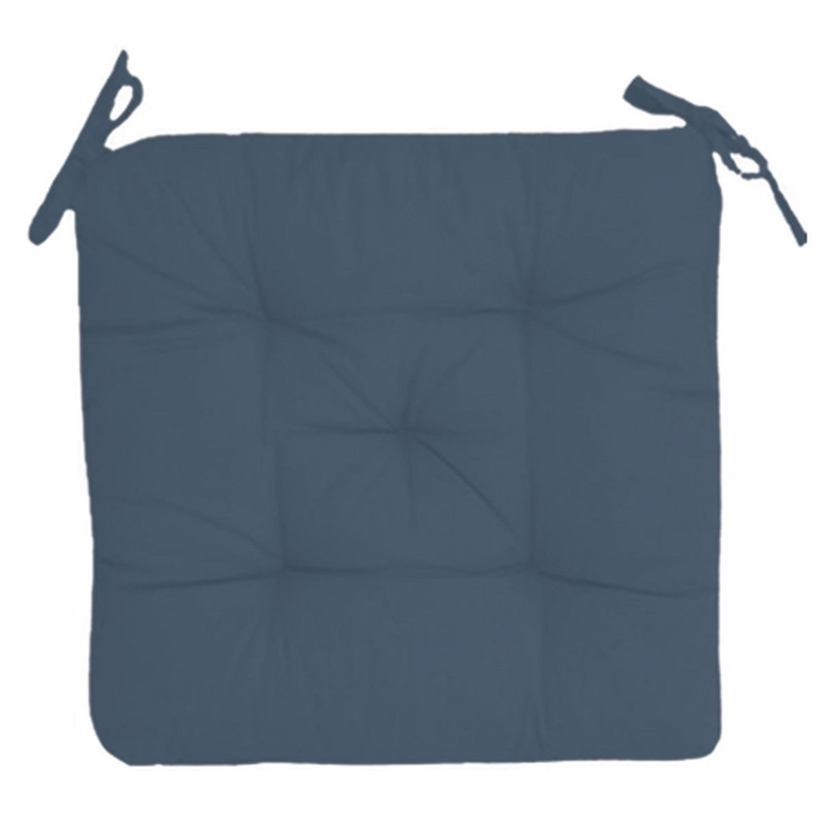 Galette de chaise matelassée unie en coton à nouettes 