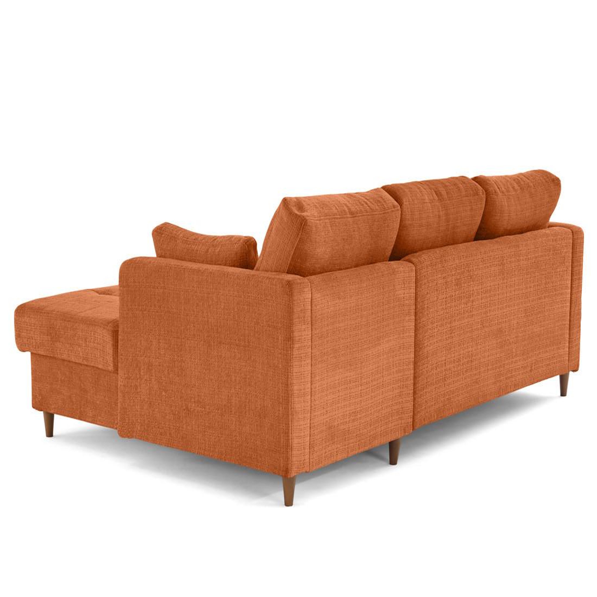 Voir la diapositive 5 : LISA DESIGN Anna - canapé d'angle droit 4 places convertible avec coffre en velours texturé