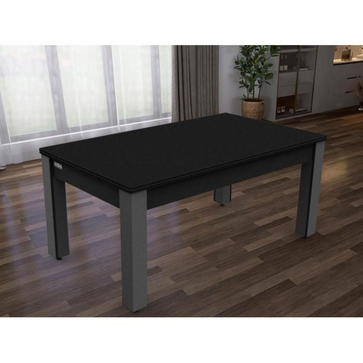 Paris Prix Table de Billard Convertible  Ohio  185cm Gris & Noir Grainé