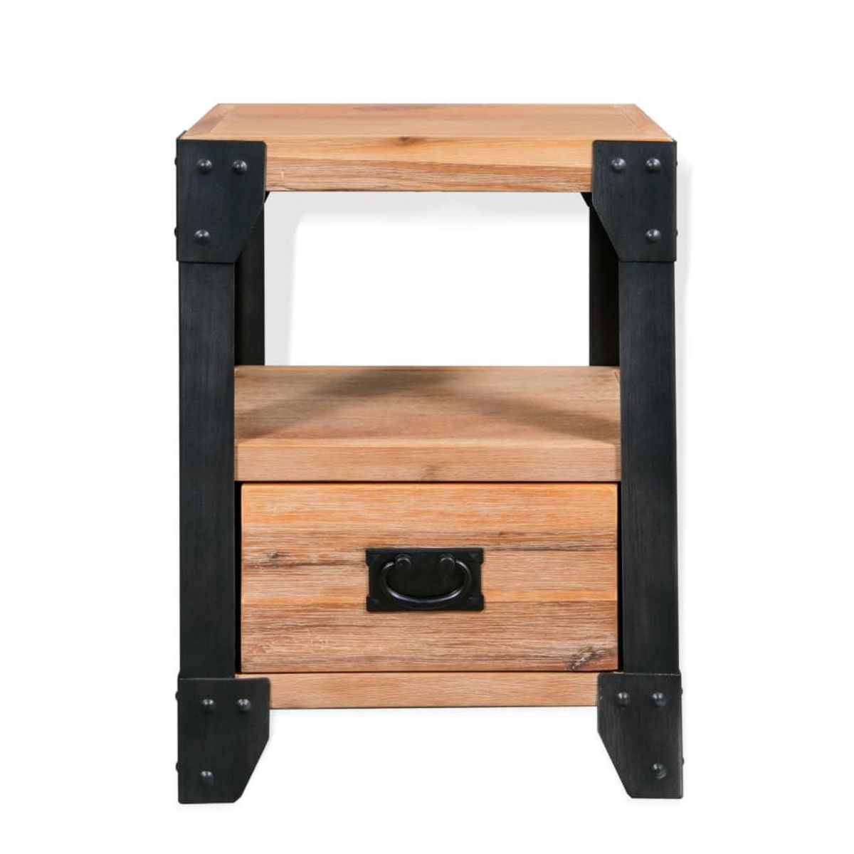 VIDAXL Table de chevet Bois d'acacia Acier 40 x 30 x 54 cm