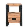 Voir la diapositive 2 : VIDAXL Table de chevet Bois d'acacia Acier 40 x 30 x 54 cm