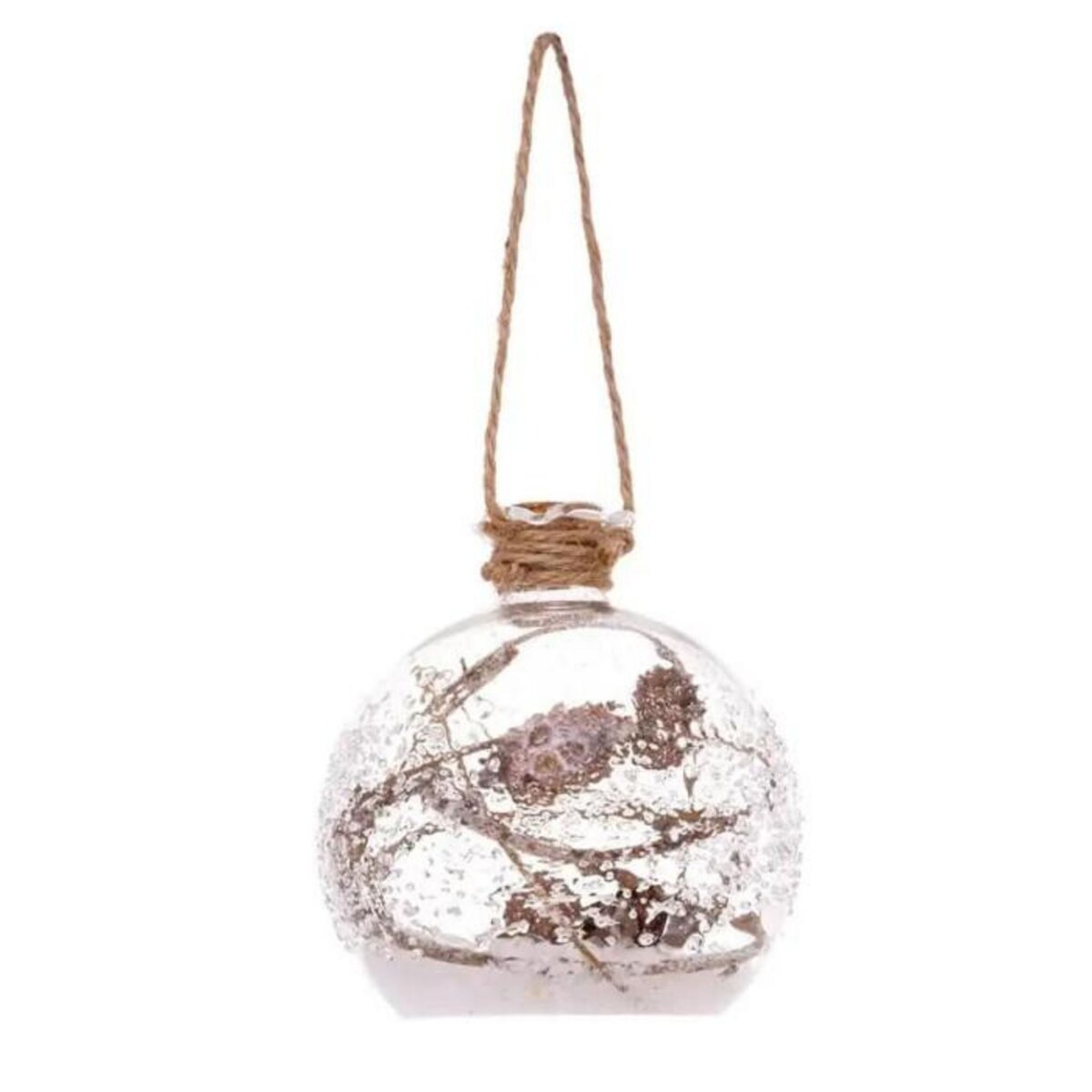 ATMOSPHERA Boule de Noël Fiole  Marron Glacé  9cm Naturel