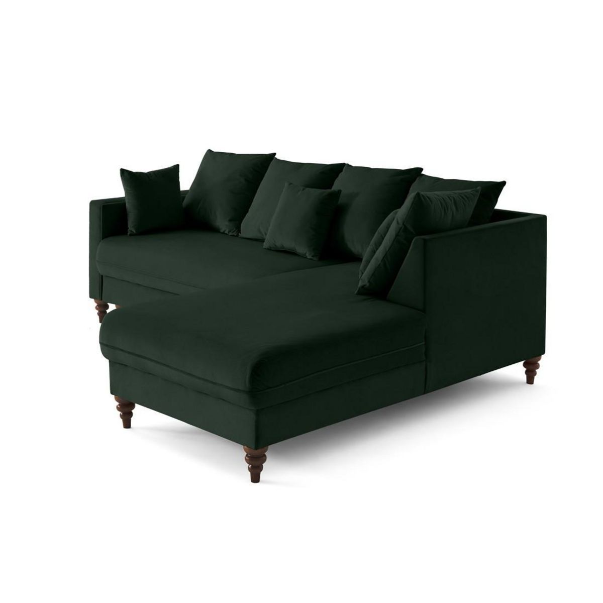 BEST MOBILIER Flamingo - canapé d'angle droit 4 places convertible en velours