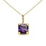 Voir la diapositive 1 : L'ATELIER D'AZUR Collier - Pendentif Or Jaune 18 Carats 750/000 - Zirconium Améthyste - Chaine Dorée
