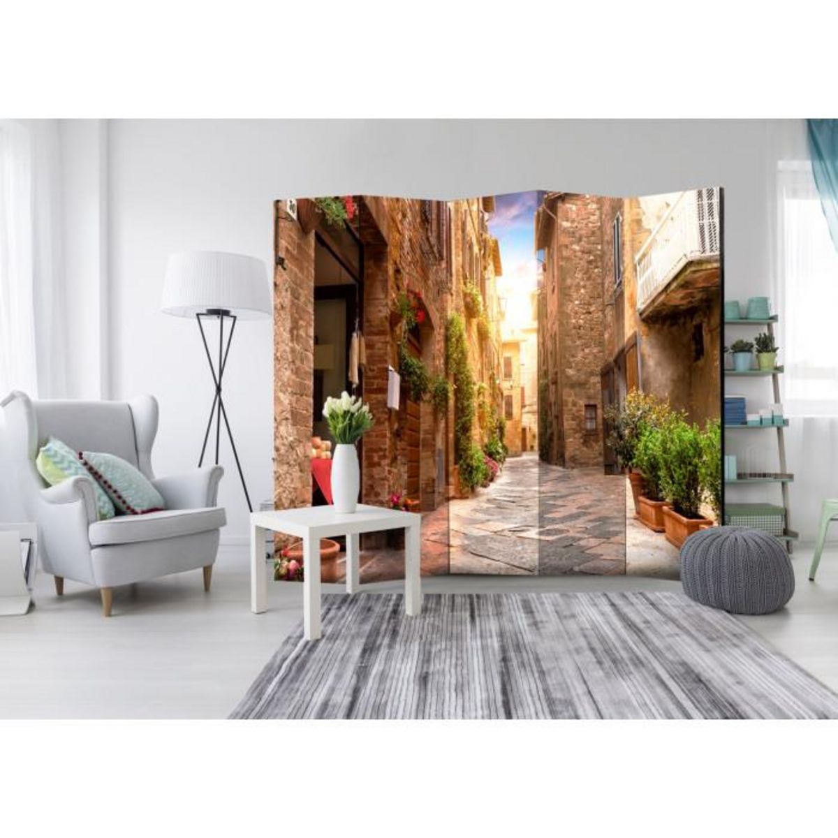 Paris Prix Paravent 5 Volets  Colourful Street in Tuscany  172x225cm