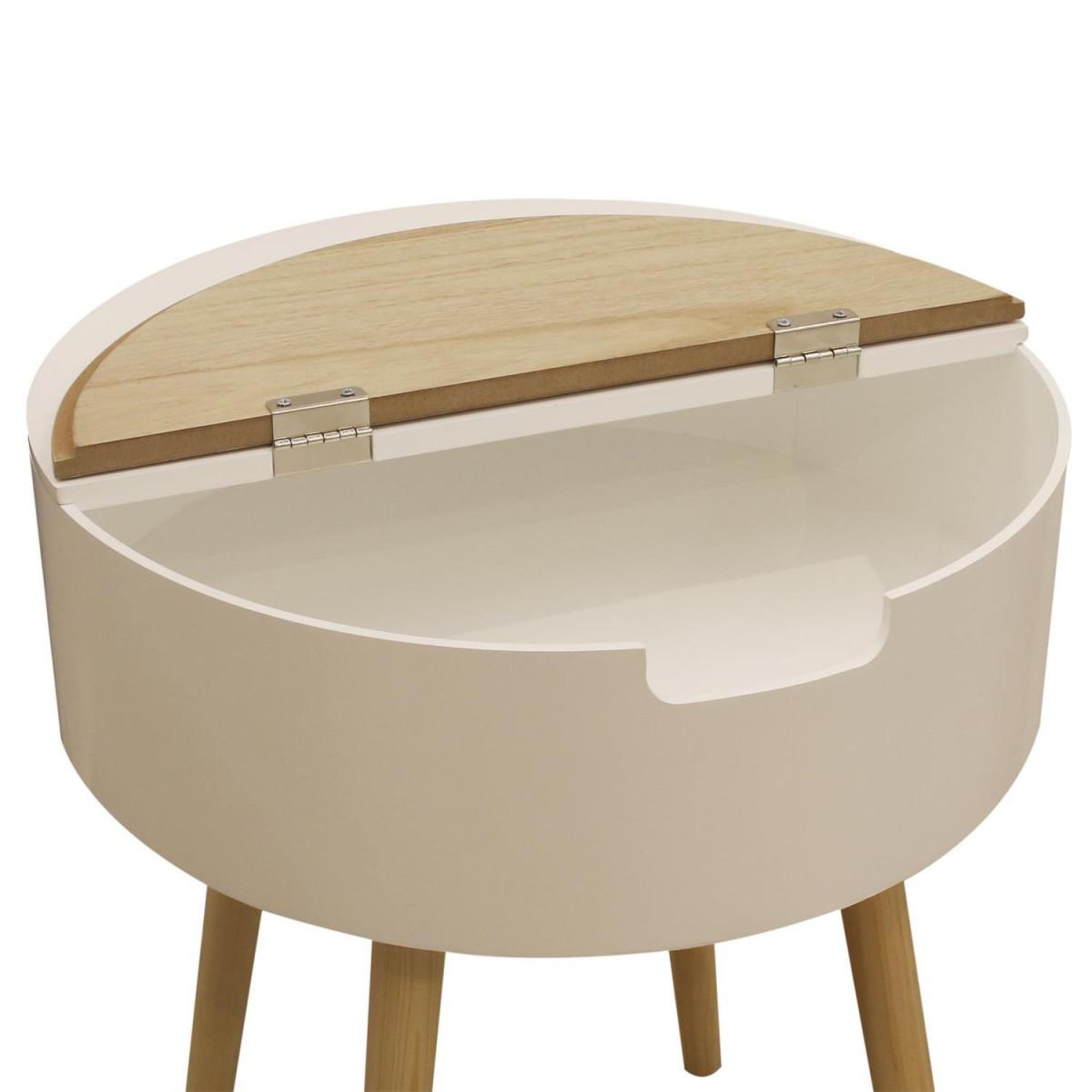Voir la diapositive 3 : The Home Deco Factory Table d'appoint & coffre  iowa  54cm naturel