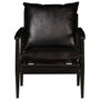 Voir la diapositive 4 : VIDAXL Fauteuil Noir Cuir veritable avec bois d'acacia