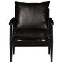 Voir la diapositive 4 : VIDAXL Fauteuil Noir Cuir veritable avec bois d'acacia
