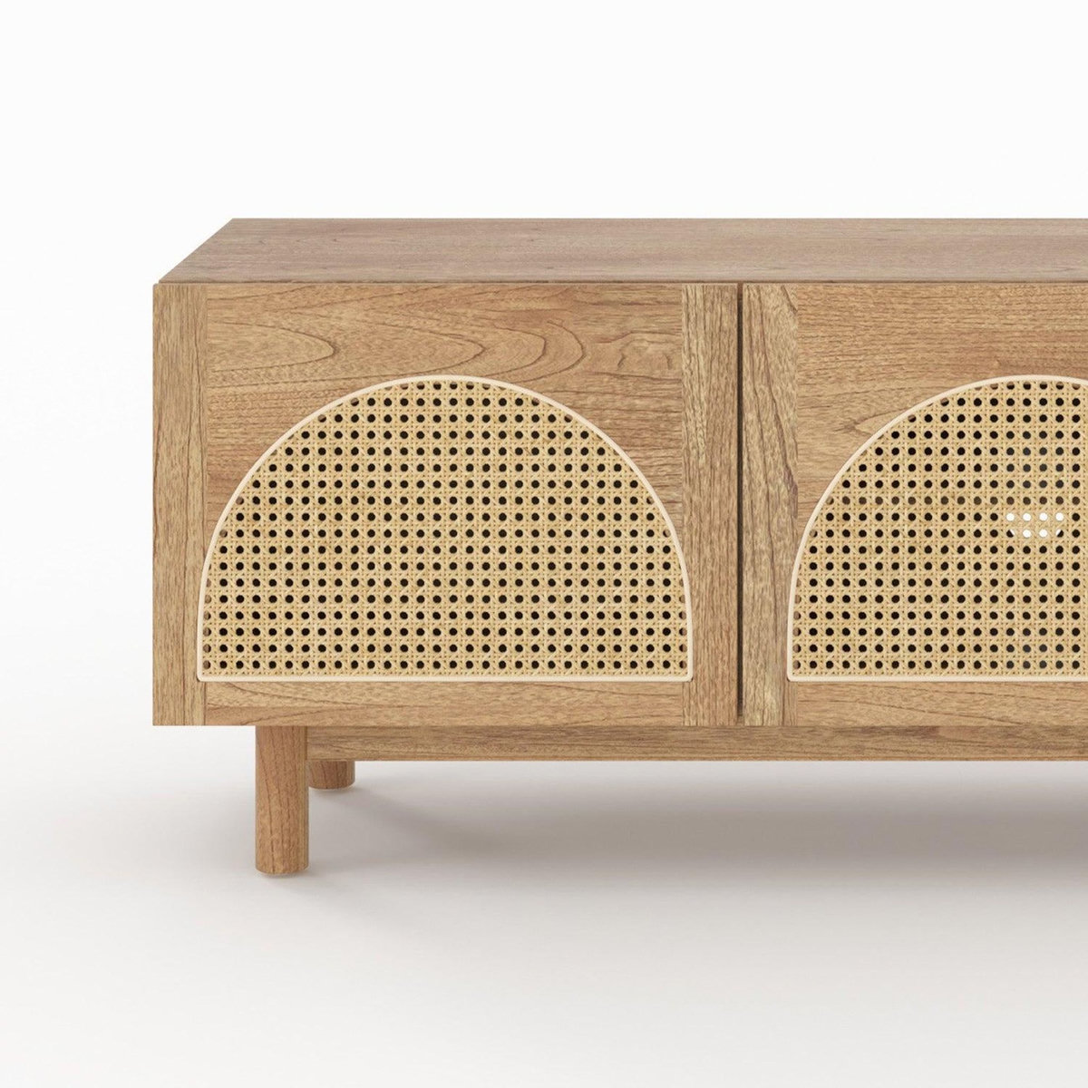 Rendez vous déco Meuble TV en bois massif de mindi et rotin 160 cm-Delya