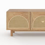 Voir la diapositive 5 : Rendez vous déco Meuble TV en bois massif de mindi et rotin 160 cm-Delya
