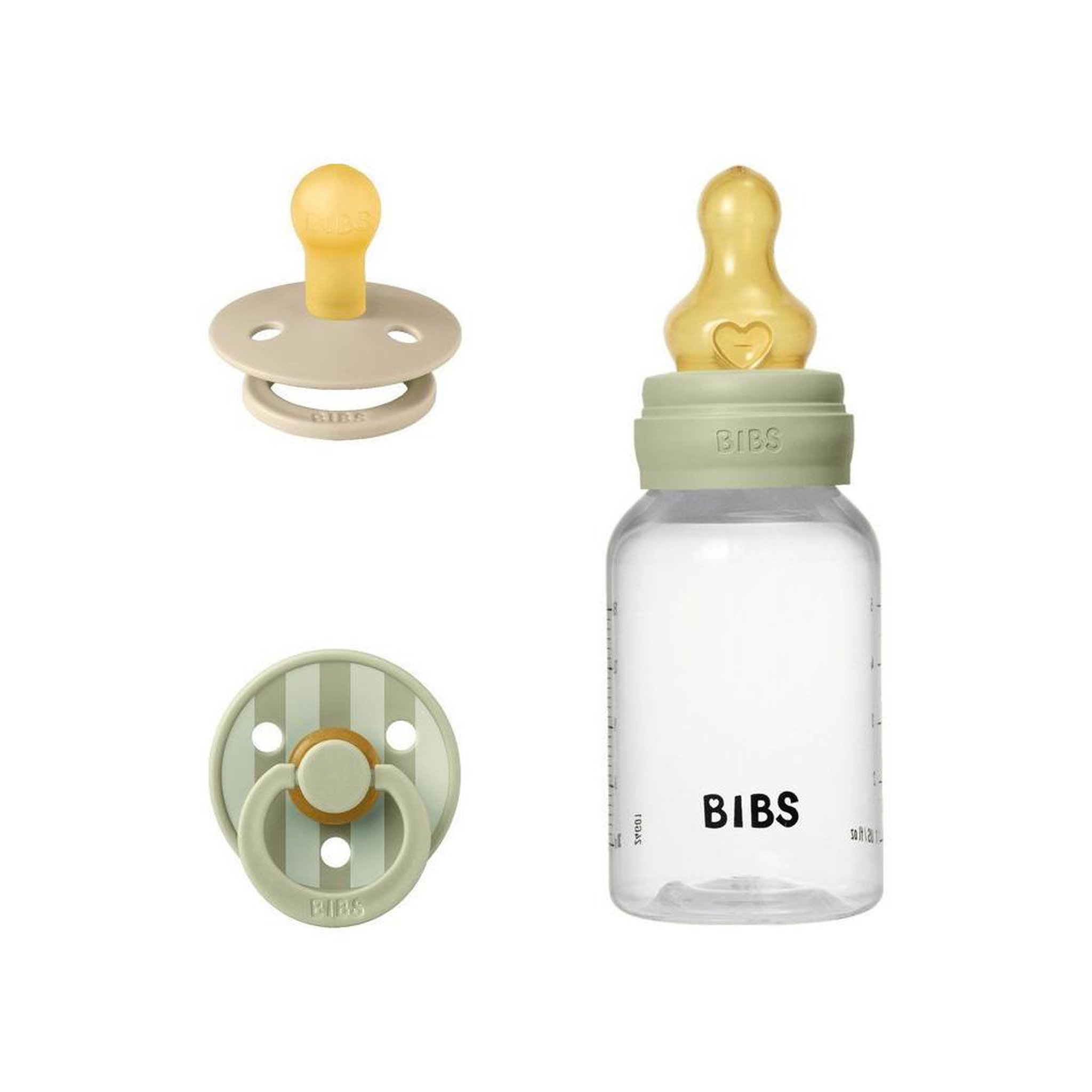 BIBS Coffret naissance bébé Sage 150 ml + 2 tétines sans BPA, 0+