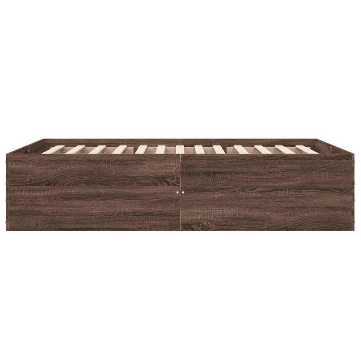 VIDAXL Cadre de lit sans matelas chene marron 120x190 cm
