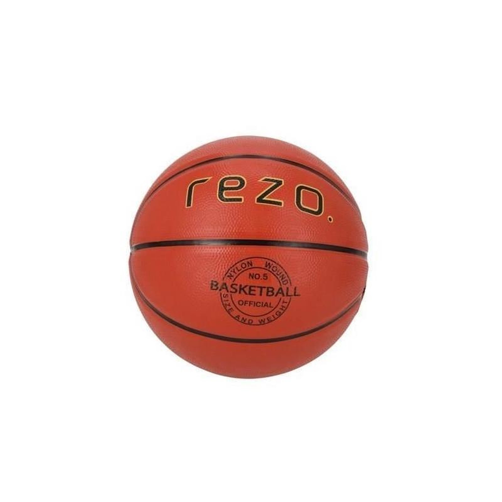 Ballon de basket - REZO - Caoutchouc - Taille 5 - Marron - Polyvalent