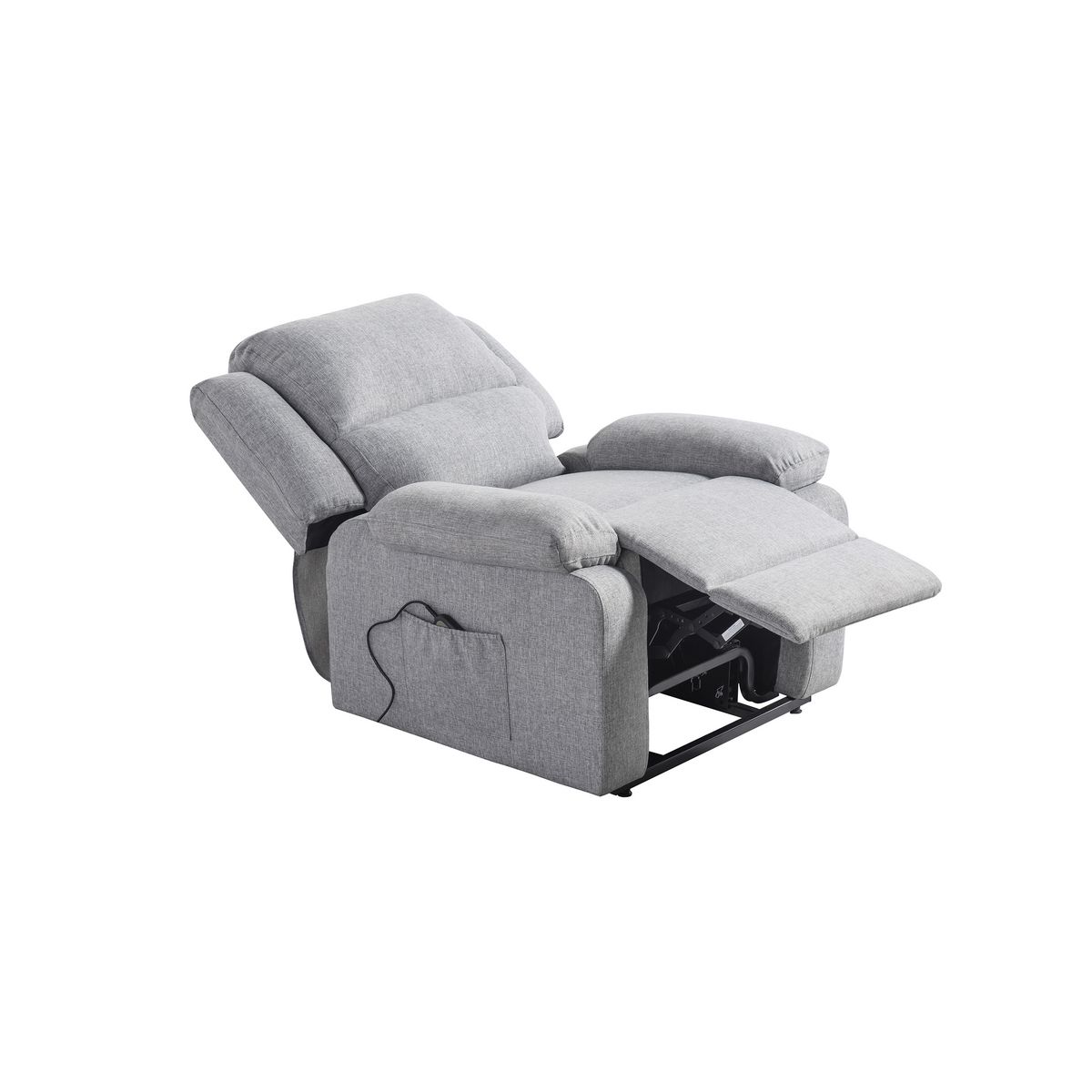 Fauteuil relax éléctrique avec releveur HELENA 1 place tissu gris clair