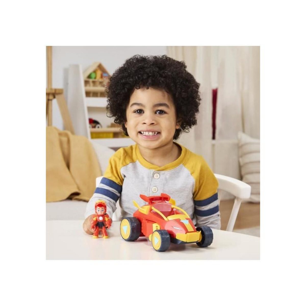 HASBRO Armure mecha Iron Man et véhicule 2-en-1, Marvel Iron Man and his Awesome Friends, des 3 ans