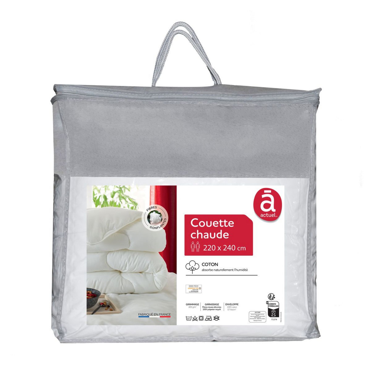 ACTUEL Couette chaude en coton 57 fils 400g/m² 