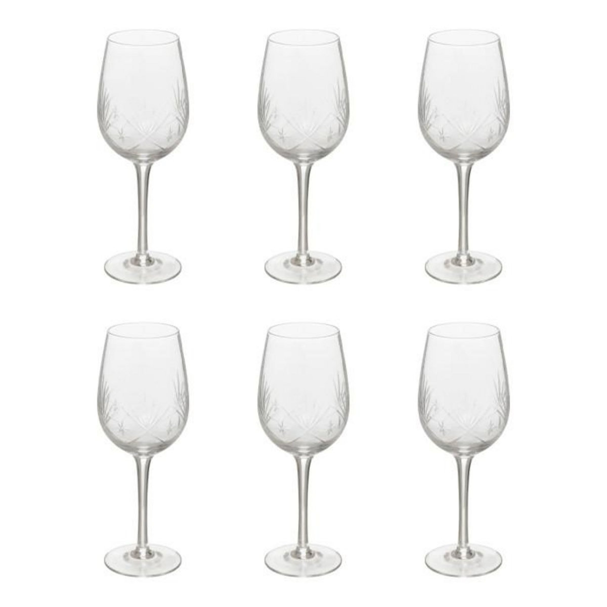 SECRET DE GOURMET Lot de 6 Verres à Vin Design  Victoria  38cl Transparent