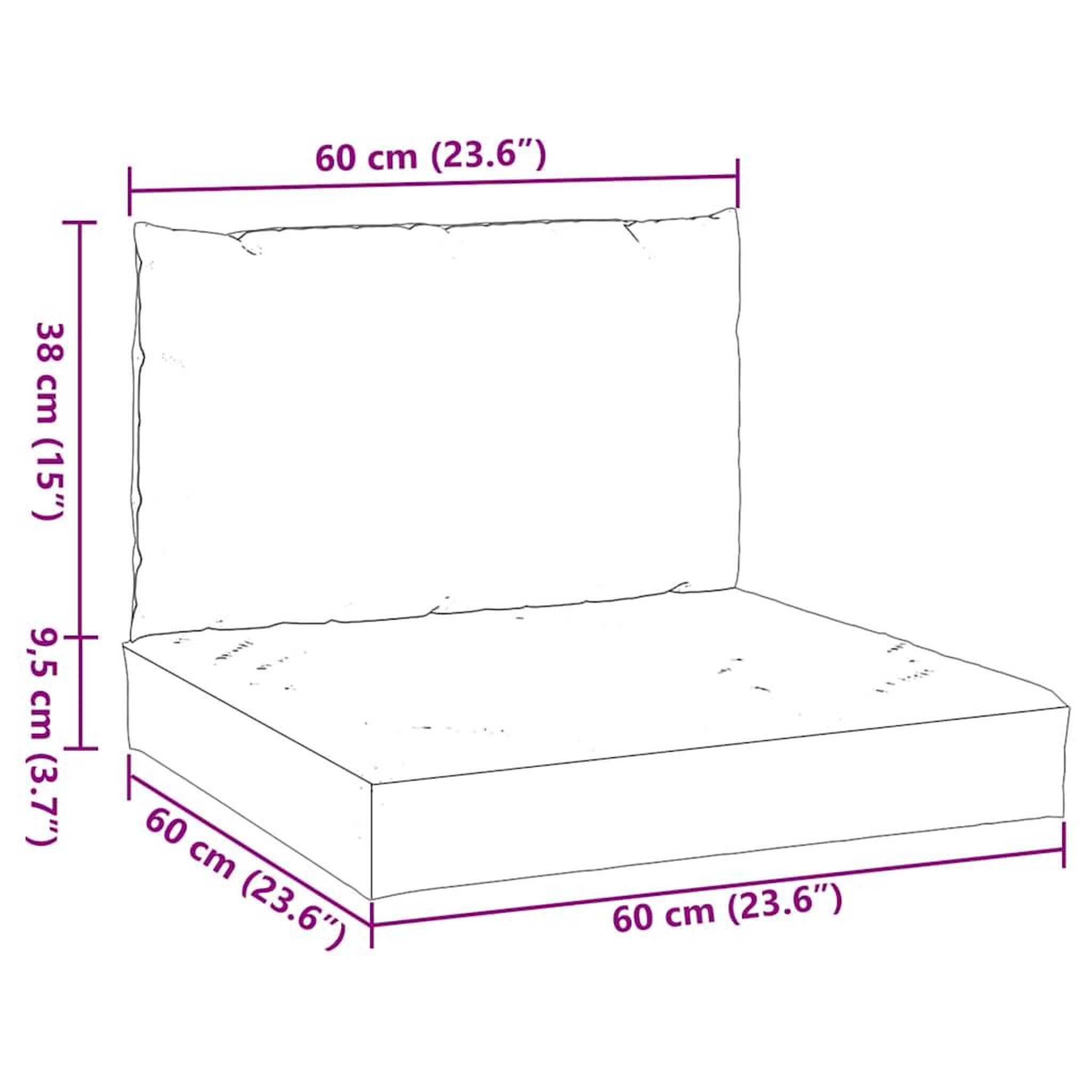 Voir la diapositive 6 : VIDAXL Coussins de palette lot de 2 motif a carreaux noir tissu Oxford