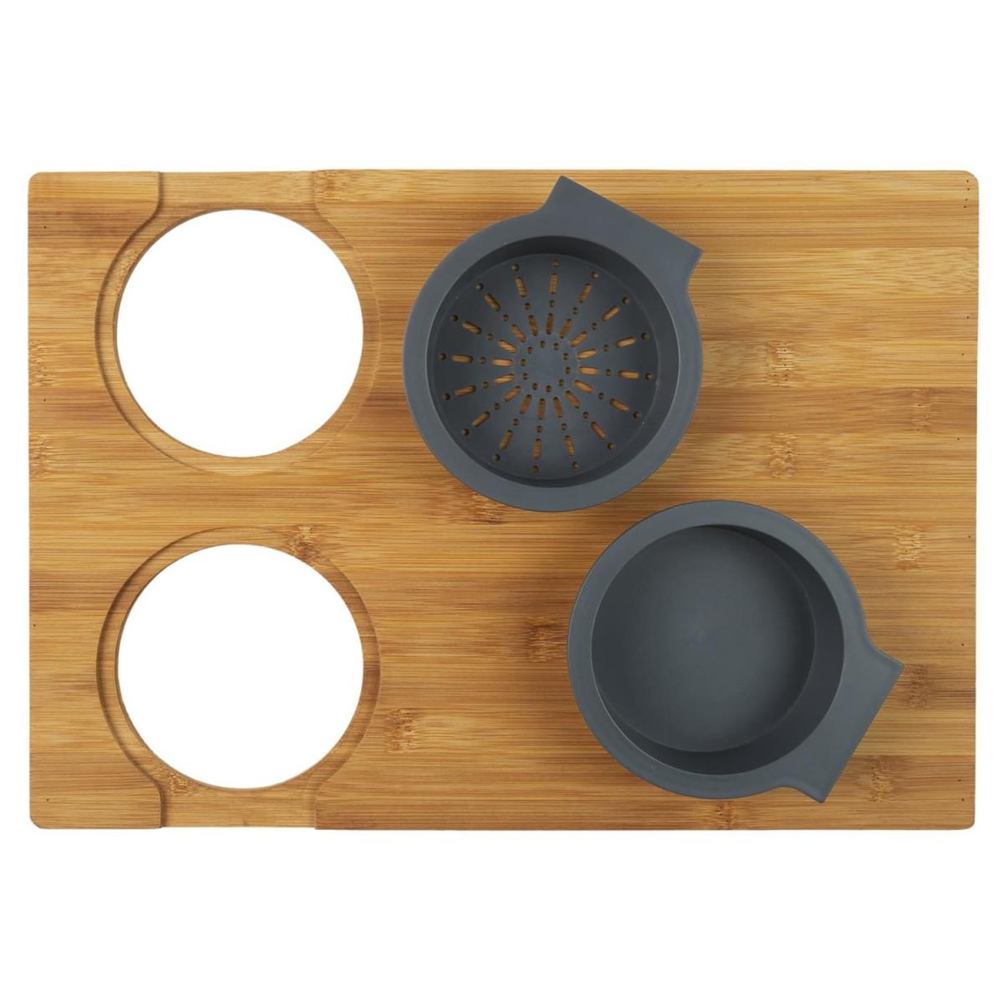Voir la diapositive 2 : COOK CONCEPT Planche à Découper  3 en 1  40cm Naturel