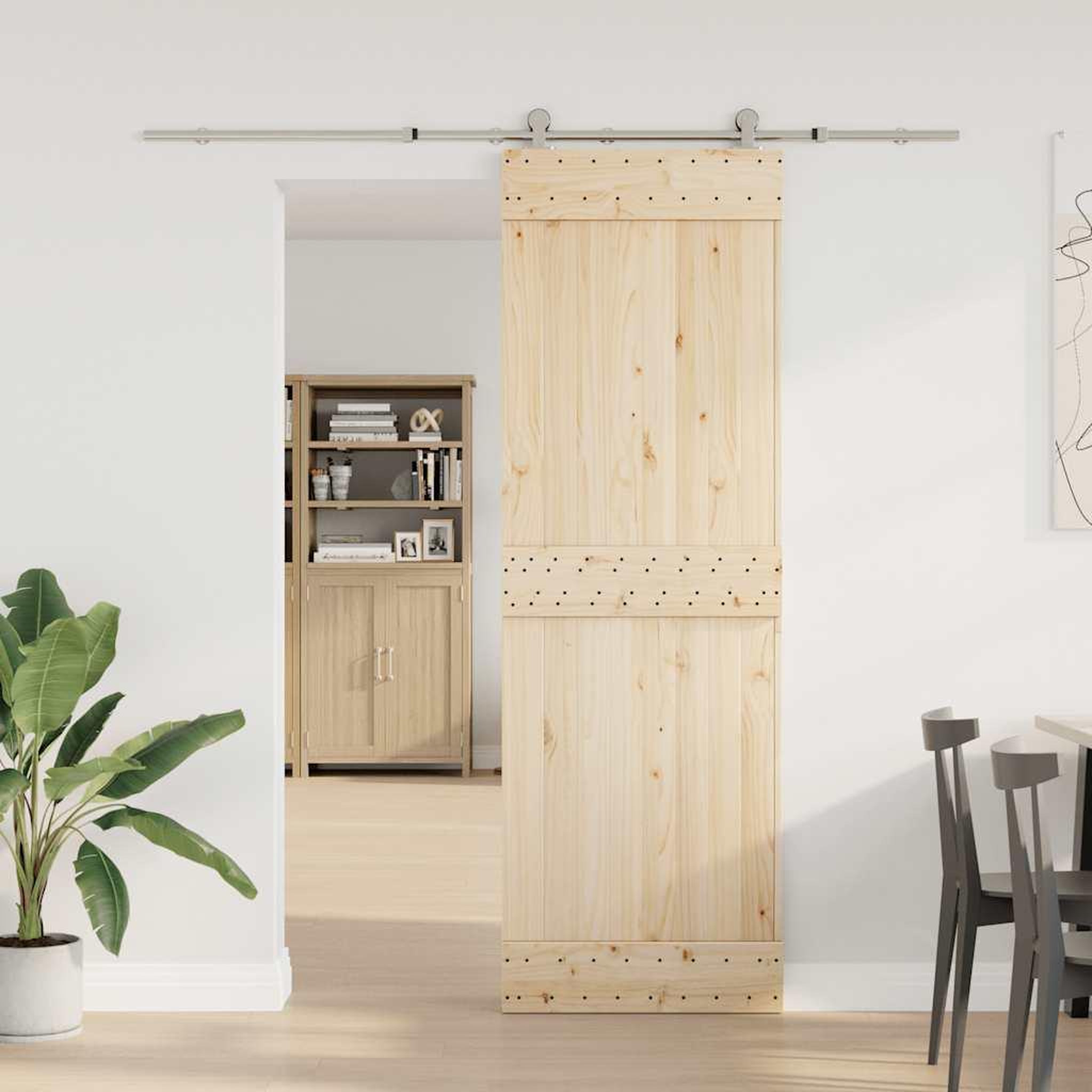 Voir la diapositive 3 : VIDAXL Kit fixation porte coulissante 200 cm Acier inoxydable Argente
