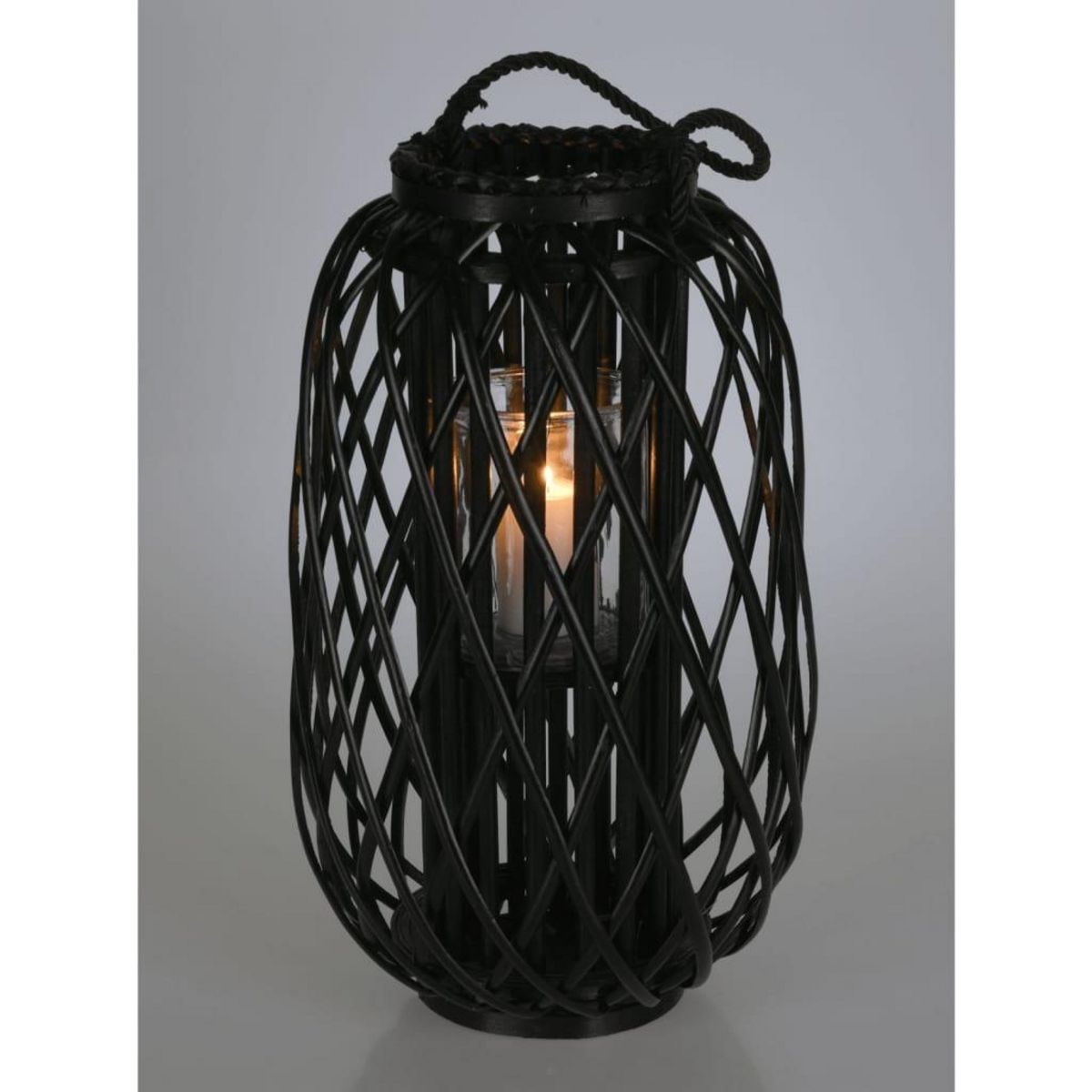 H&S Collection H&S Collection Lanterne Roseau 50x28 cm Noir