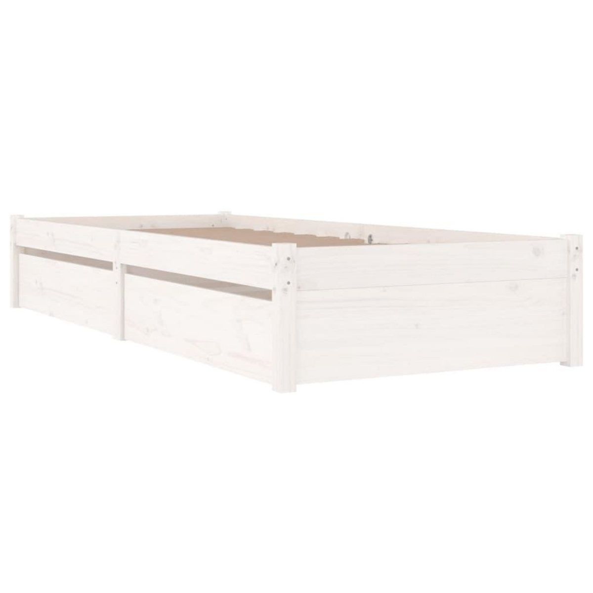 VIDAXL Cadre de lit sans matelas avec tiroirs blanc 90x200 cm